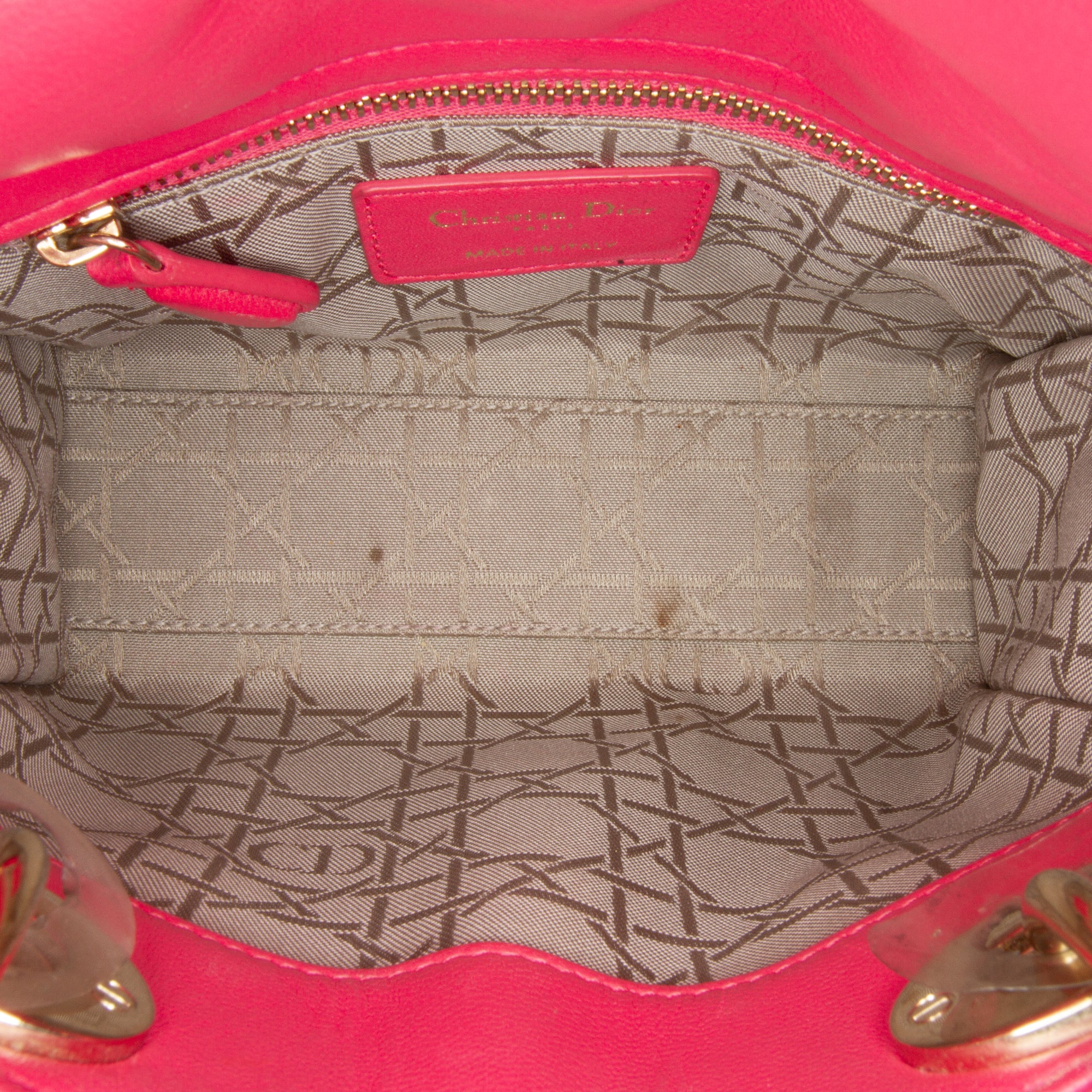 Dior | Pre-Owned Mini Lambskin Cannage Lady | Pink