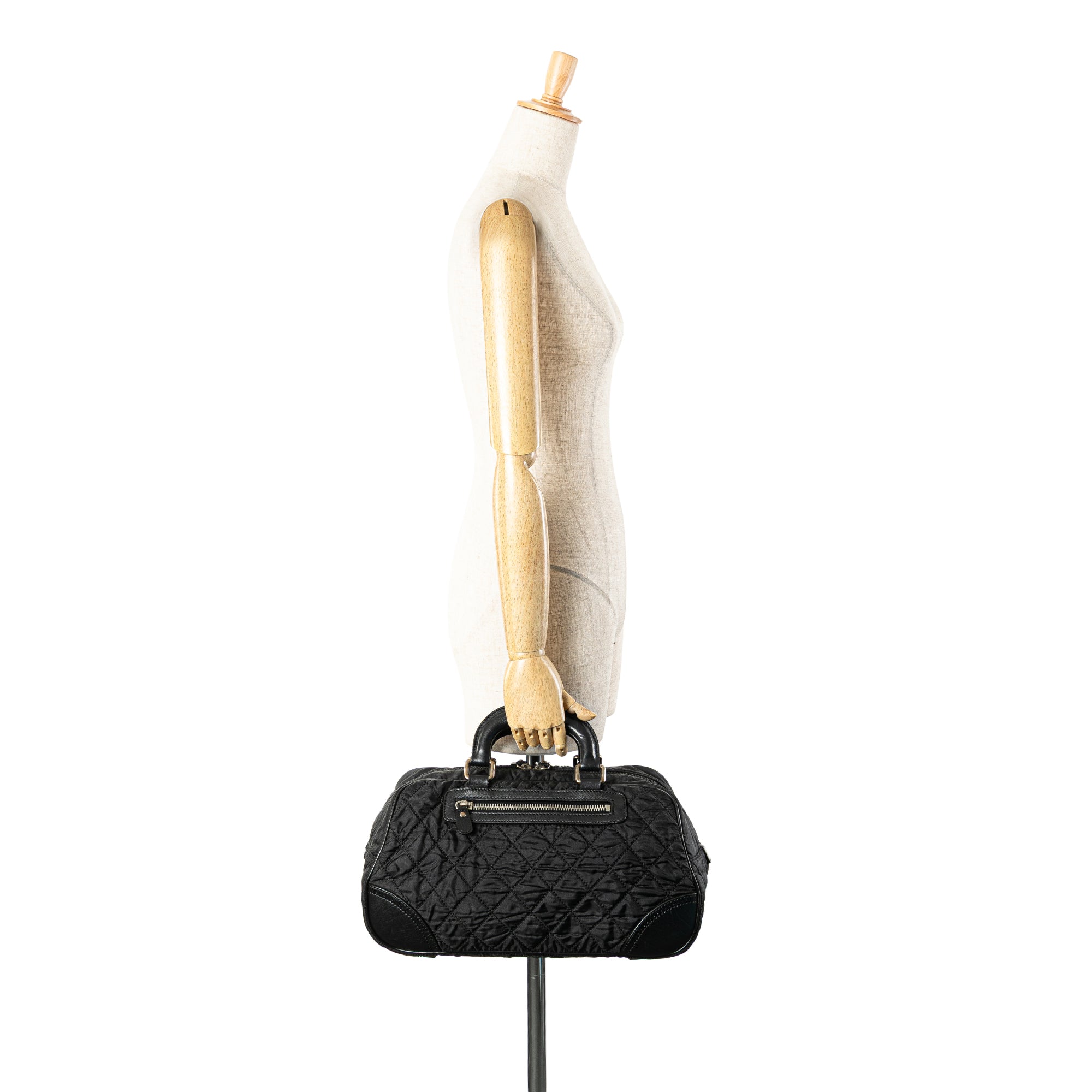 Chanel | Pre-Owned Paris New York Quilted Nylon Duffle Handbag | Black