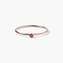Dot Ring | 14K Rose Gold-Filled | Red Cubic Zirconia