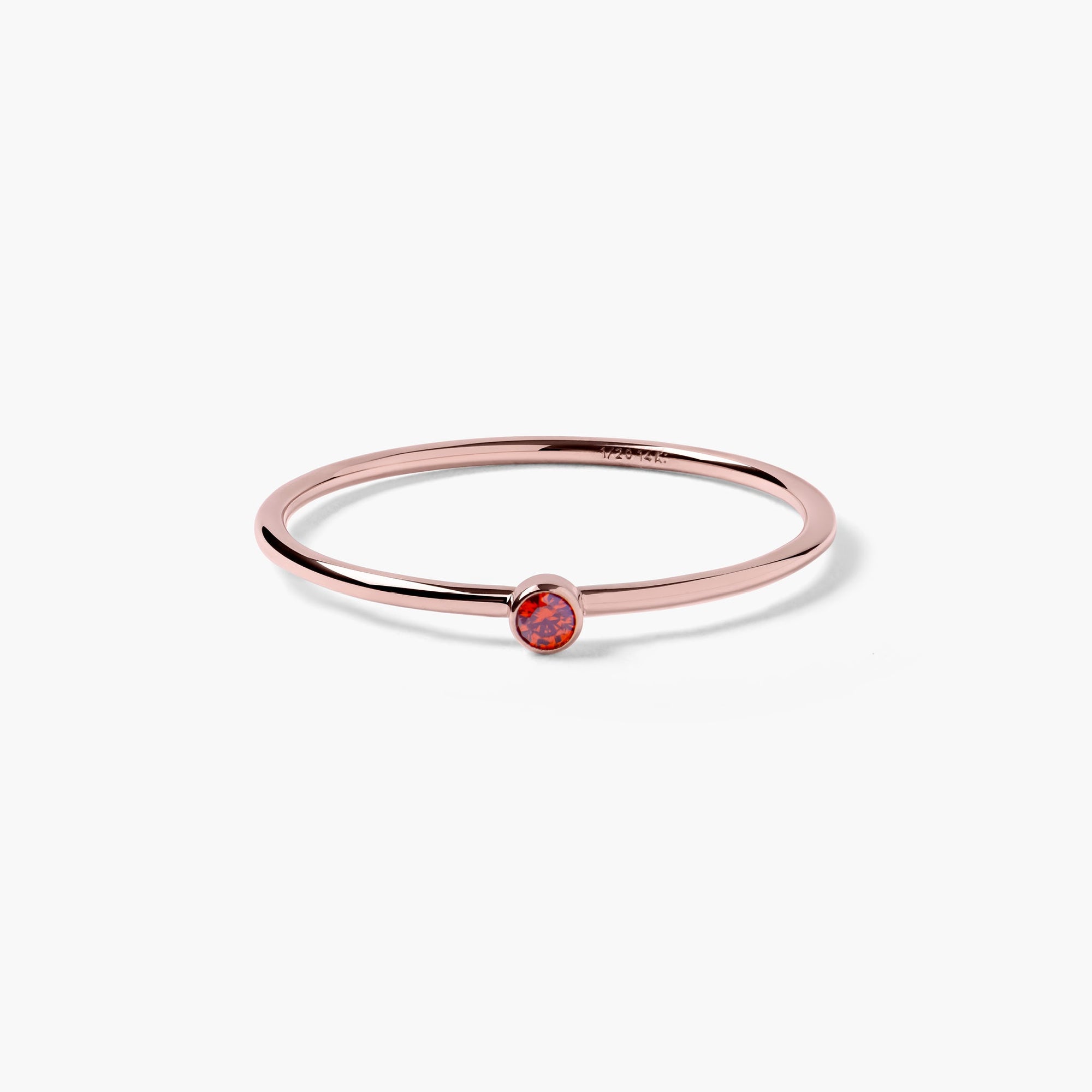 Dot Ring | 14K Rose Gold-Filled | Red Cubic Zirconia