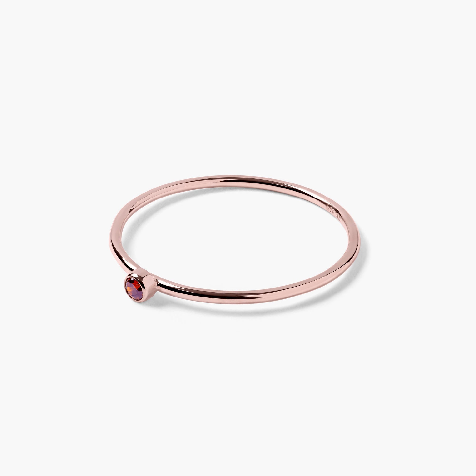Dot Ring | 14K Rose Gold-Filled | Red Cubic Zirconia