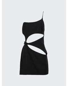 Mônot | Women | Single Strap Asymmetric Cutout Mini Dress | Black