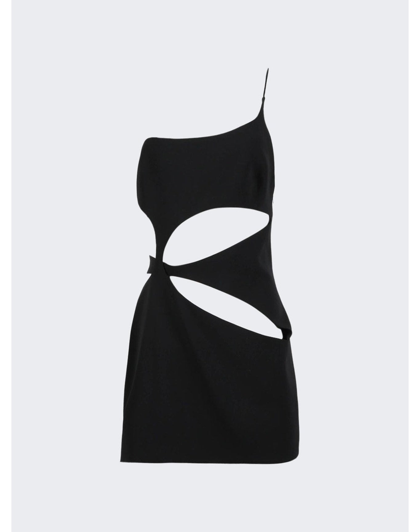 Mônot | Women | Single Strap Asymmetric Cutout Mini Dress | Black