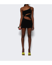 Mônot | Women | Single Strap Asymmetric Cutout Mini Dress | Black