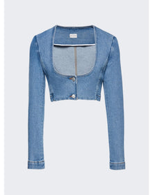 Magda Butrym | Women | Ultra Cropped Scoop Denim Jacket | Blue