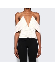 Magda Butrym | Women | V Neck Wrap Blouse | Cream
