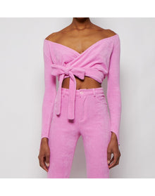 Maisie Wilen | Women | Terry Cropped Dramady Top | Pink