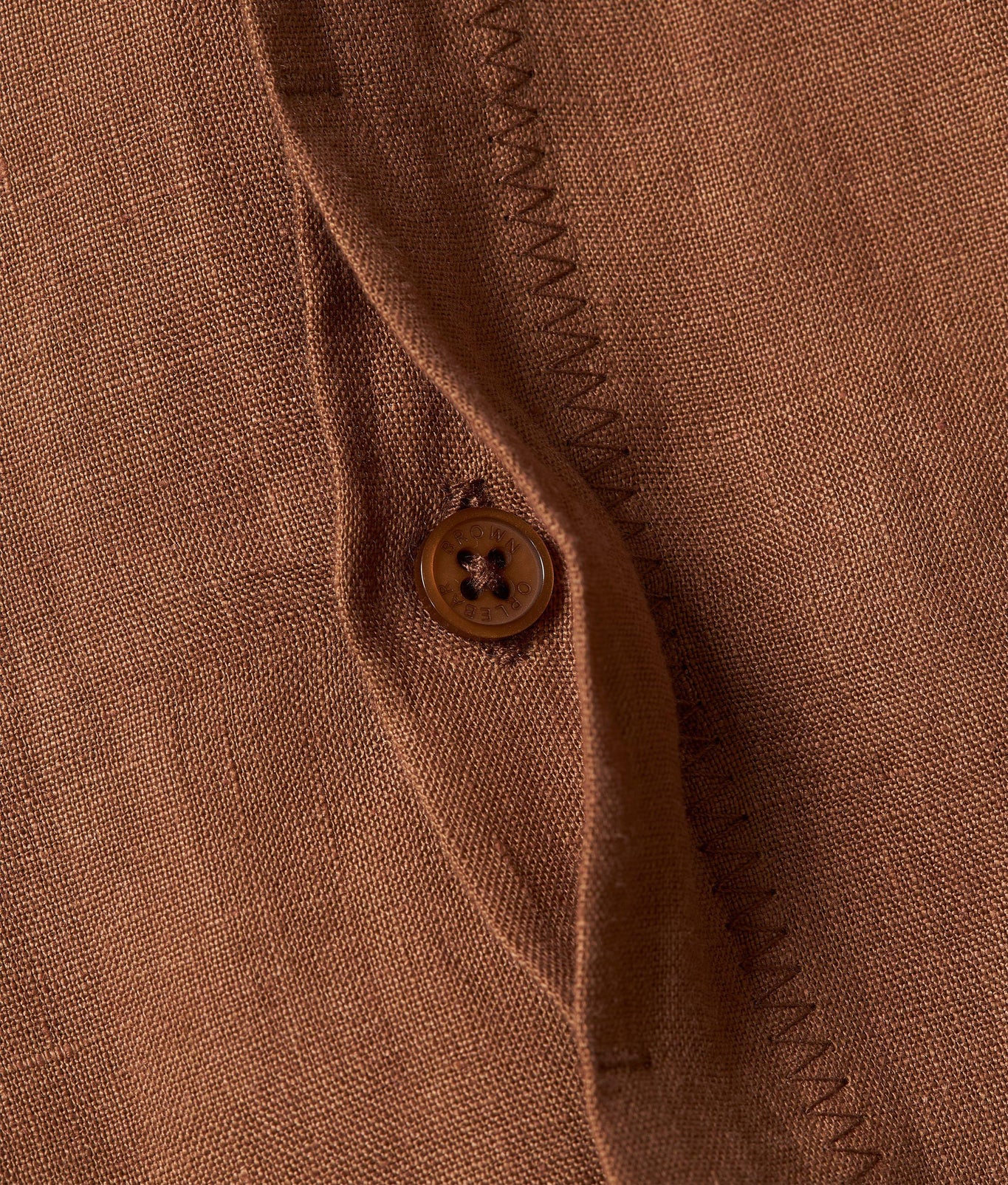 Maitan Relaxed Fit Capri Collar Linen Shirt Woven | Cinnamon Coffee