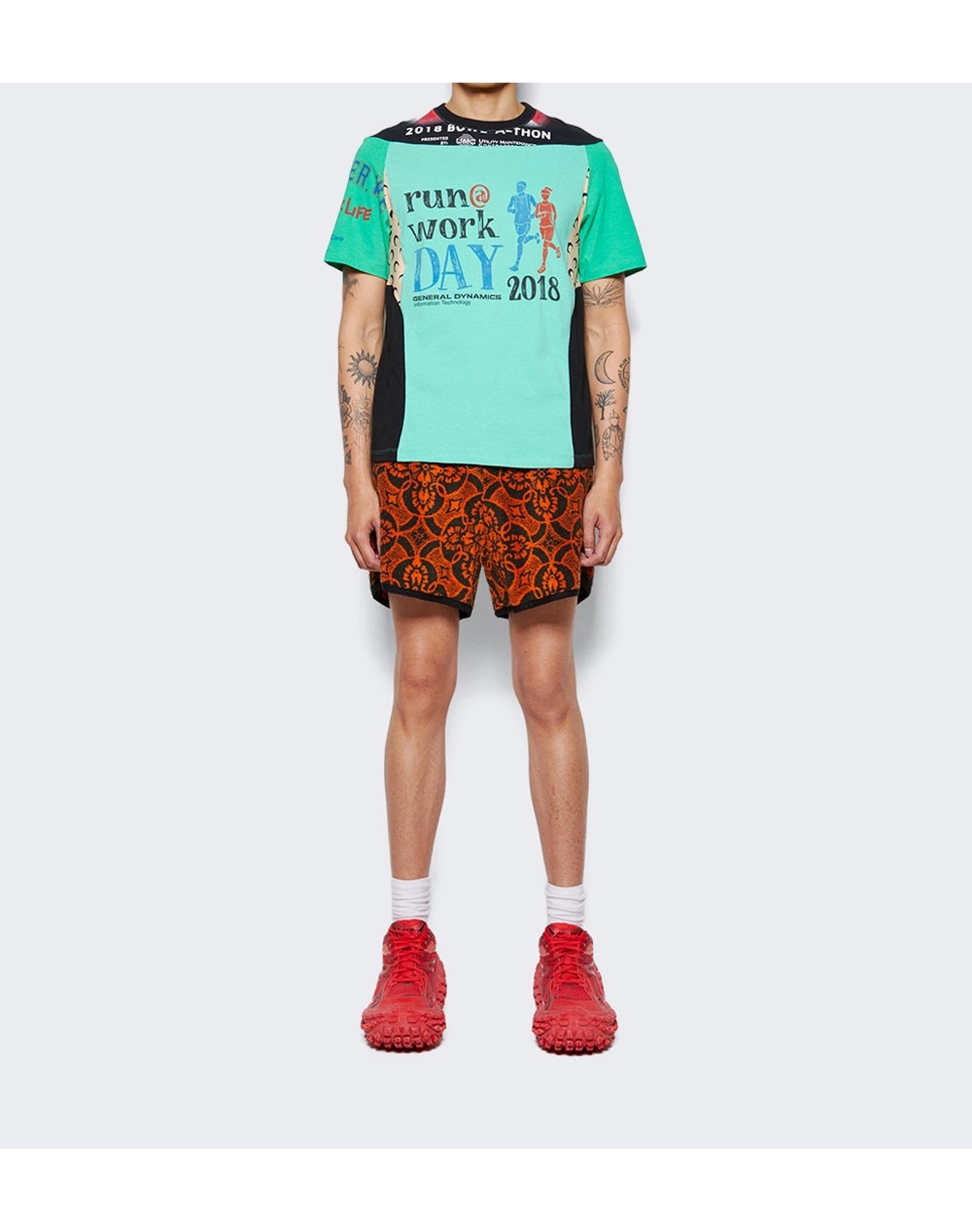 Marine Serre | Men | Oriental Towels Running Short | Red