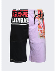 Marine Serre | Men | Regenerated Graphic T-shirt Shorts | Lilac Breeze