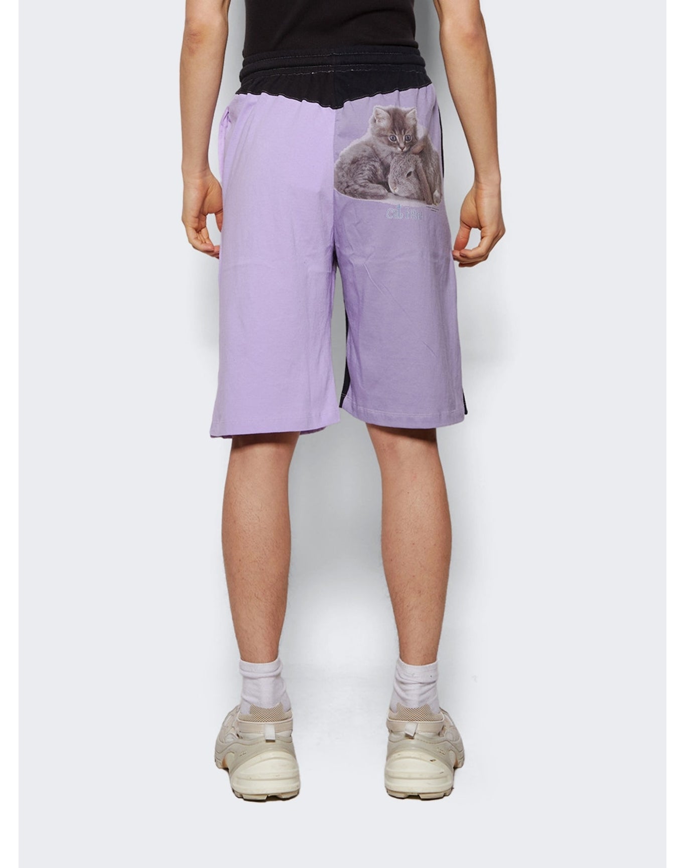 Marine Serre | Men | Regenerated Graphic T-shirt Shorts | Lilac Breeze