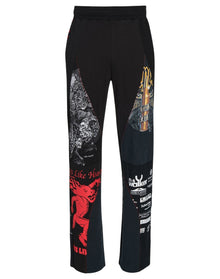 Marine Serre | Men | Regenerated Graphic T-shirts Track Pants | Black