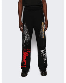 Marine Serre | Men | Regenerated Graphic T-shirts Track Pants | Black