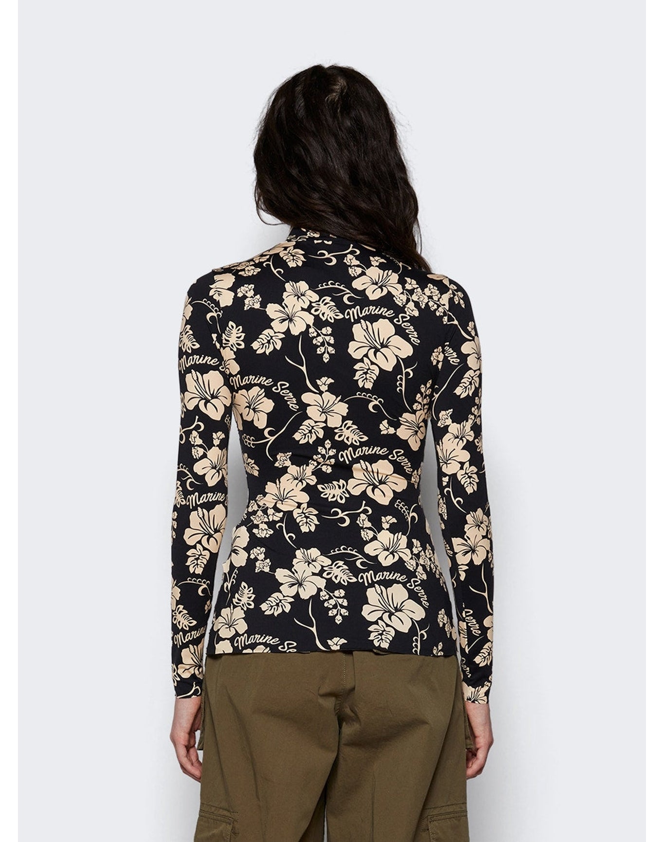 Marine Serre | Women | High Neck Top | Black Floral