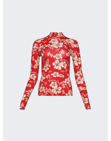Marine Serre | Women | High Neck Top | Red Floral