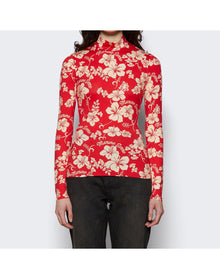 Marine Serre | Women | High Neck Top | Red Floral