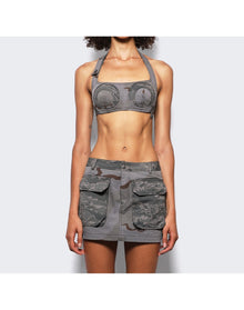 Marine Serre | Women | Regenerated Bandeau Top | Dark Grey