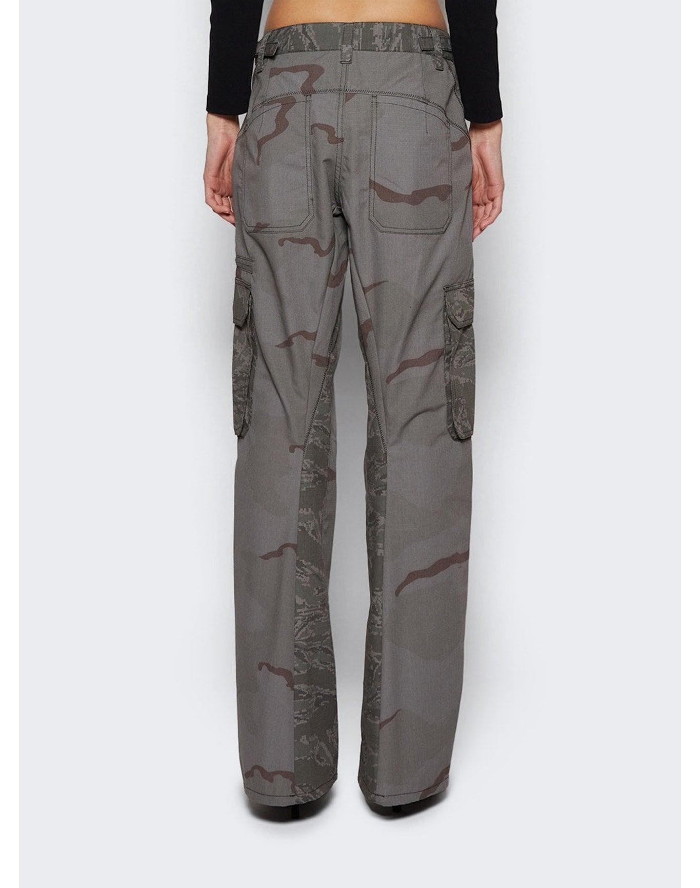 Marine Serre | Women | Regenerated Cargo Pants | Dark Grey