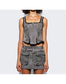 Marine Serre | Women | Regenerated Corset | Dark Grey