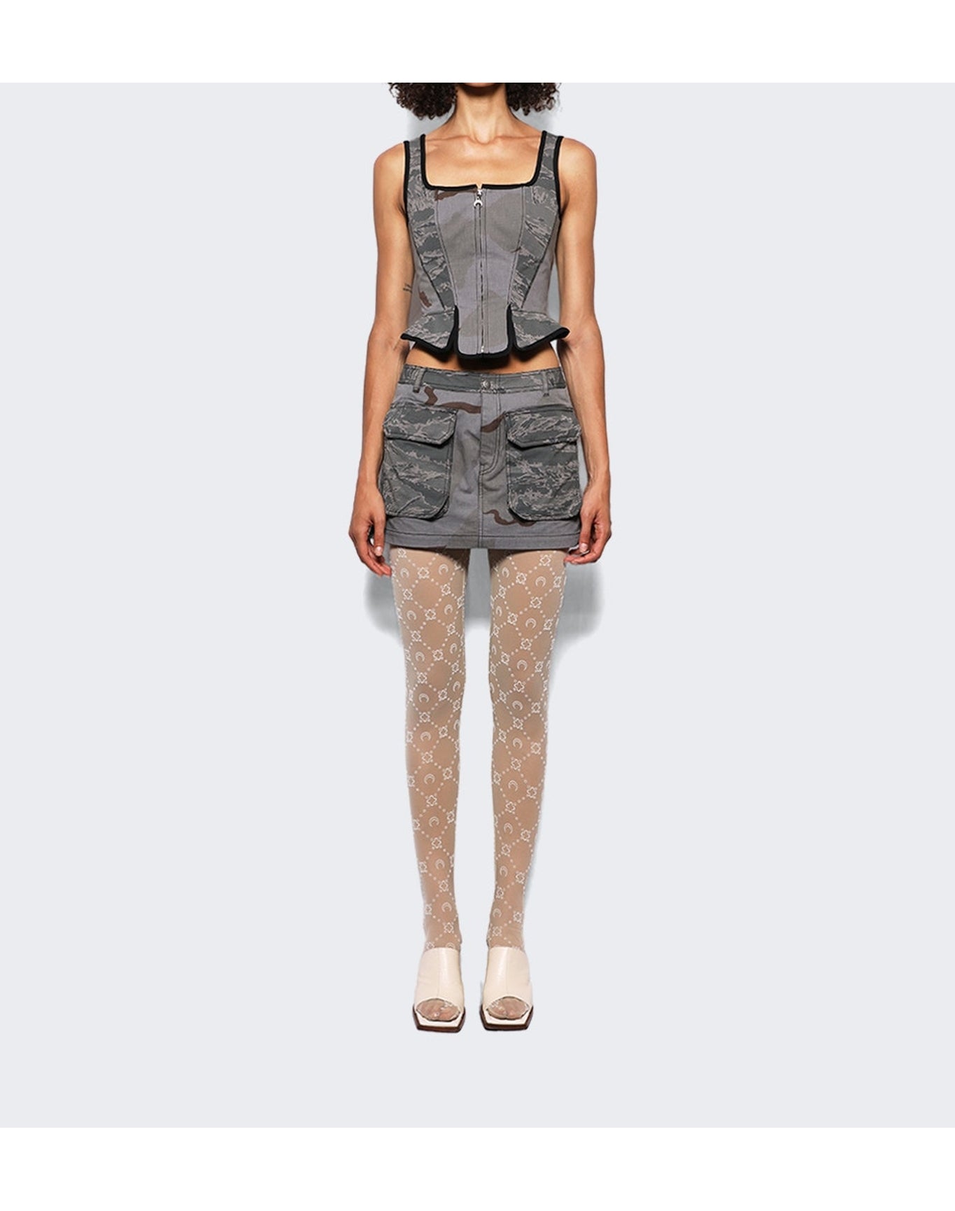 Marine Serre | Women | Regenerated Corset | Dark Grey