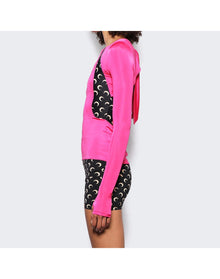 Marine Serre | Women | Regenerated Long Sleeve Top | Fuchsia