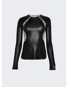 Marine Serre | Women | Regenerated Long Sleeve Top | Tan