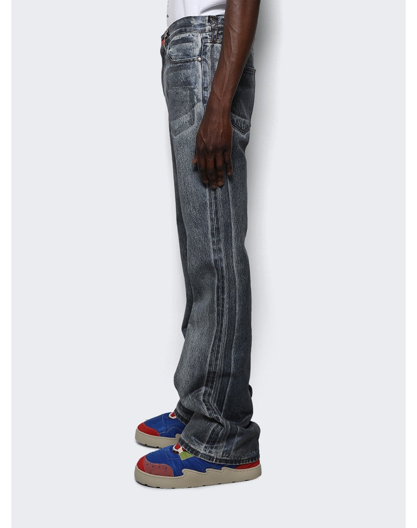 Members of the Rage | Men | Denim Flare Jeans | Blue x Acid Wash