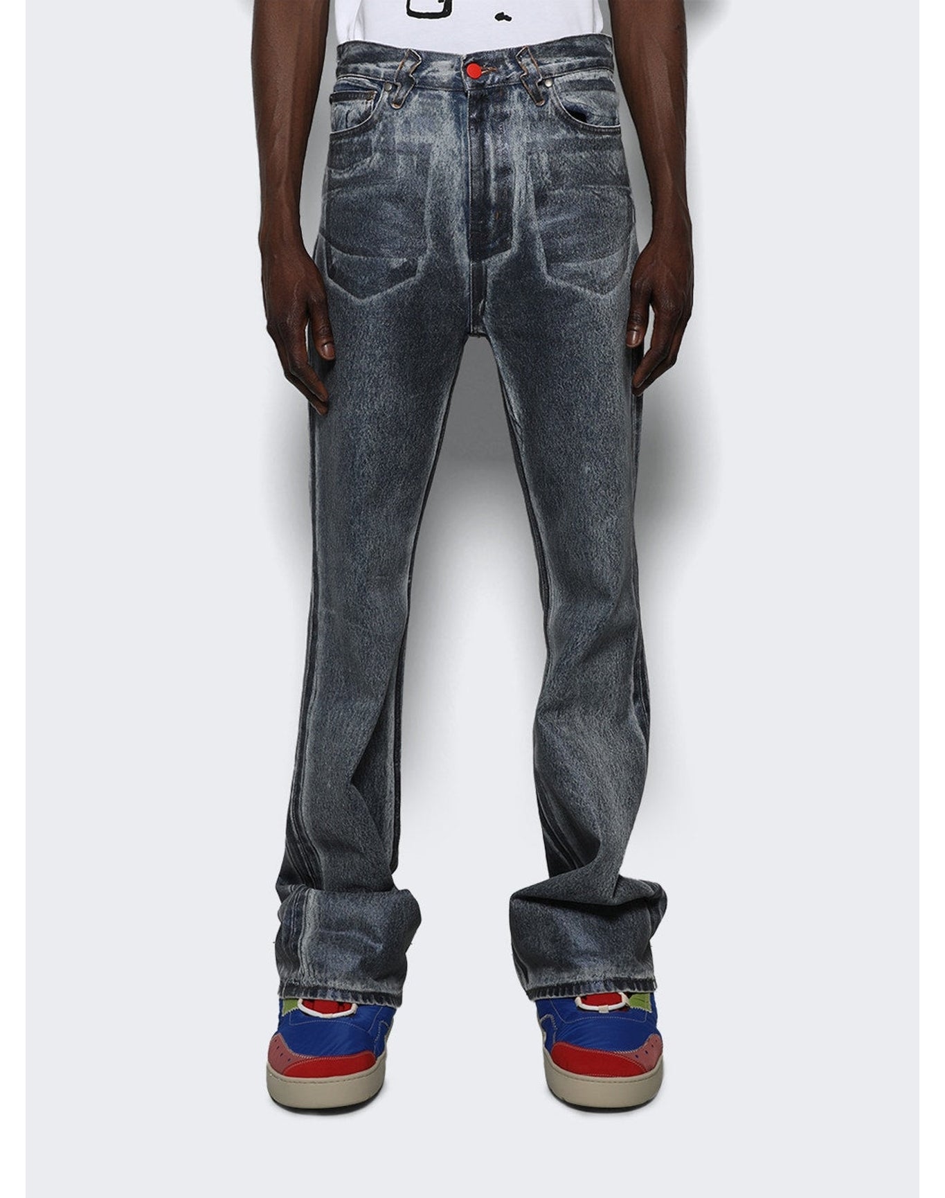 Members of the Rage | Men | Denim Flare Jeans | Blue x Acid Wash