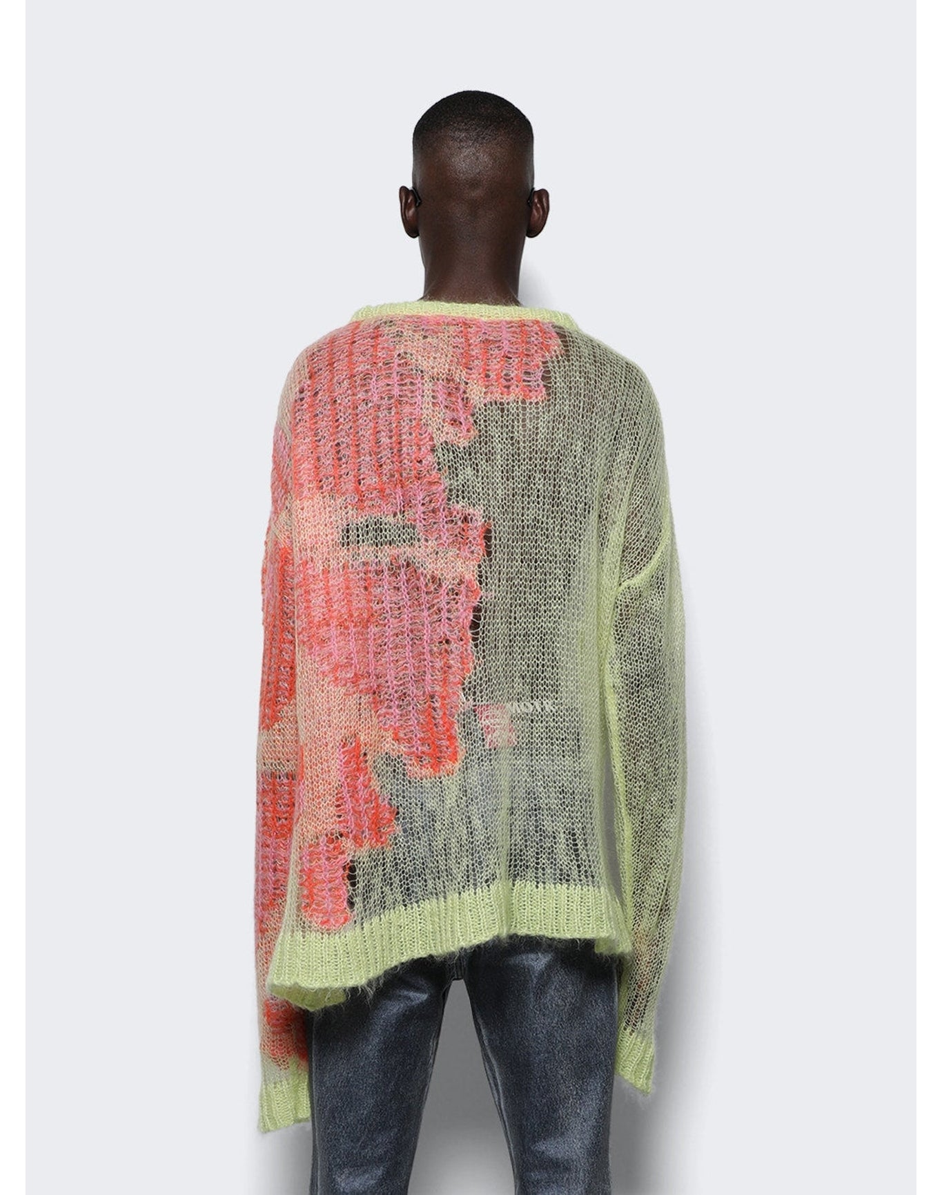 Members of the Rage | Men | Open Knit Sweater | Lime x Multicolor
