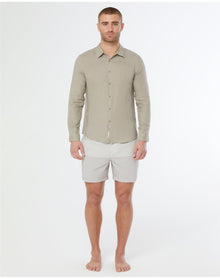 Men | Air Linen Long Sleeve Shirt | Dark Olive