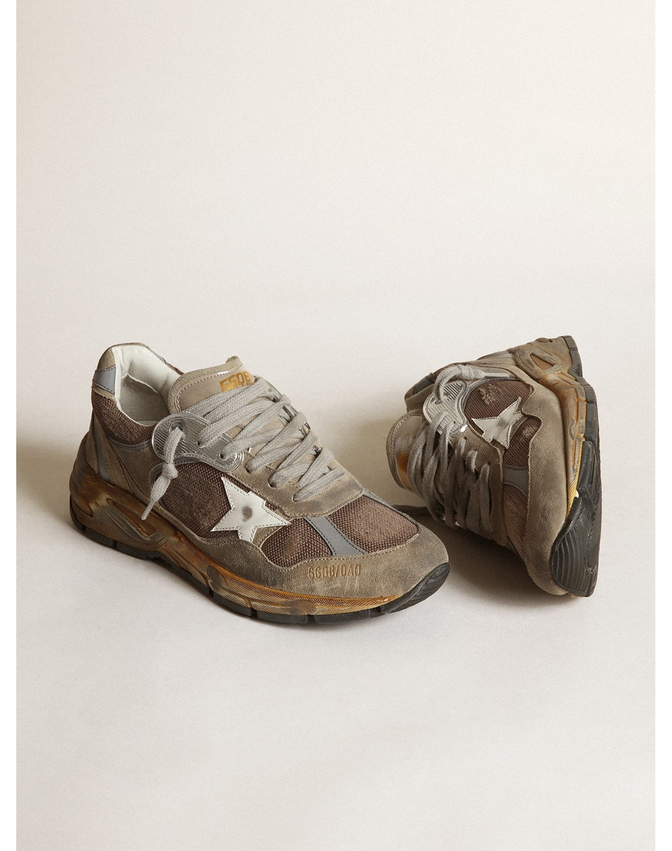 Men | Dad Star Dove Gray Mesh & Suede | Taupe x Silver x White (V1)