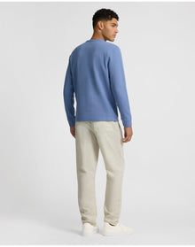 Men | Heavyweight Cotton Waffle Henley Sweatshirt | Indigo