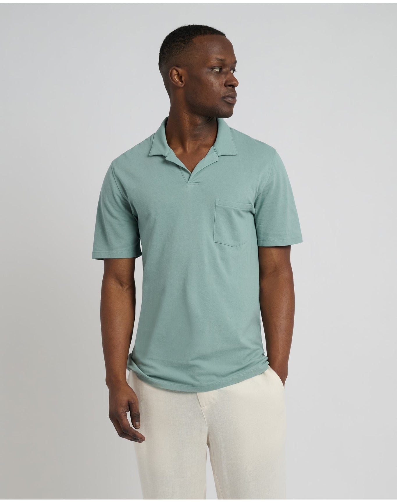 Men | Johnny Collar Pique Polo | Jade