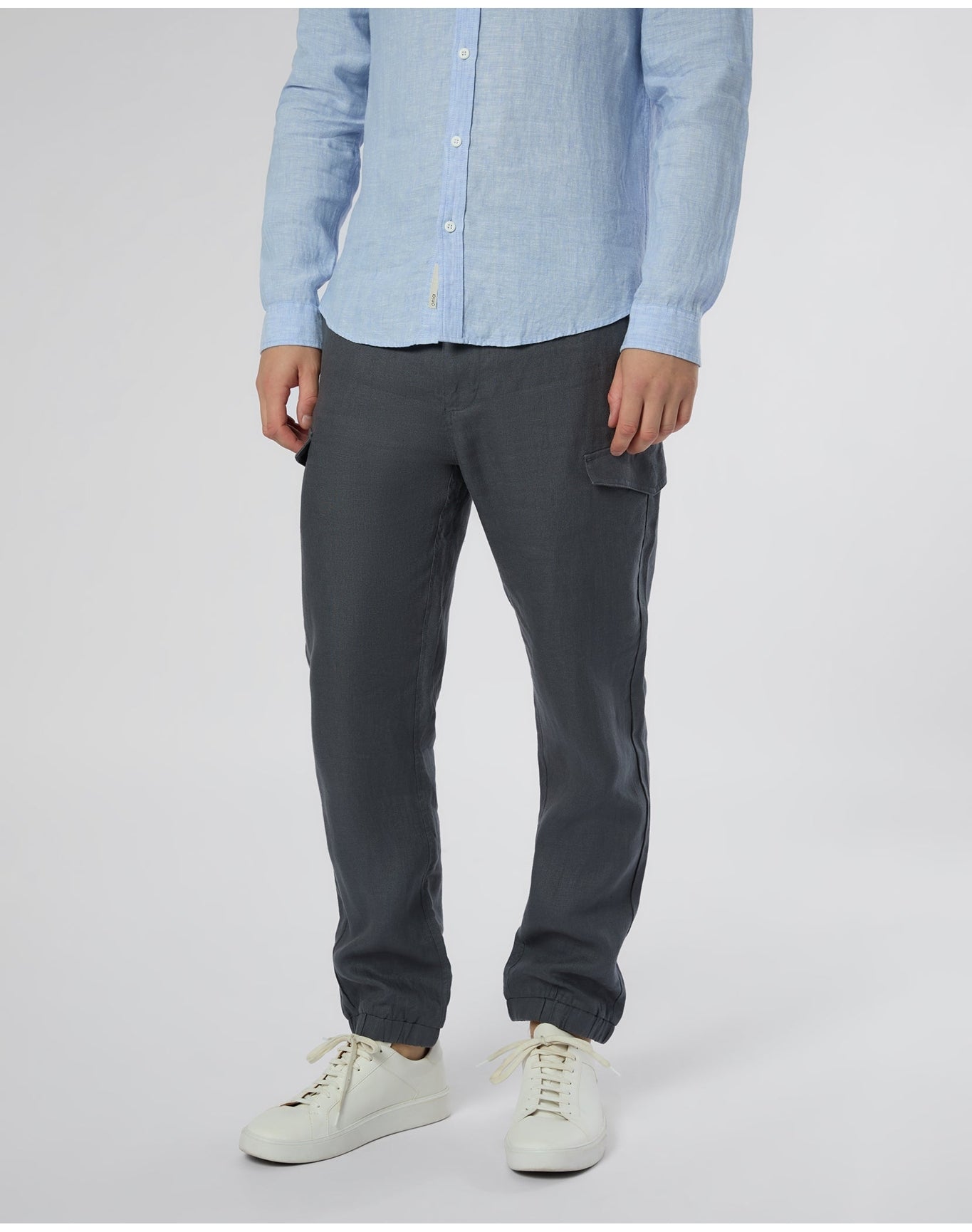Men | Linen Cargo Jogger | Gunmetal