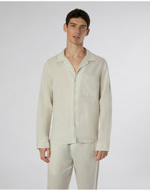 Men | Linen Home Long Sleeve Camp Shirt | Stone