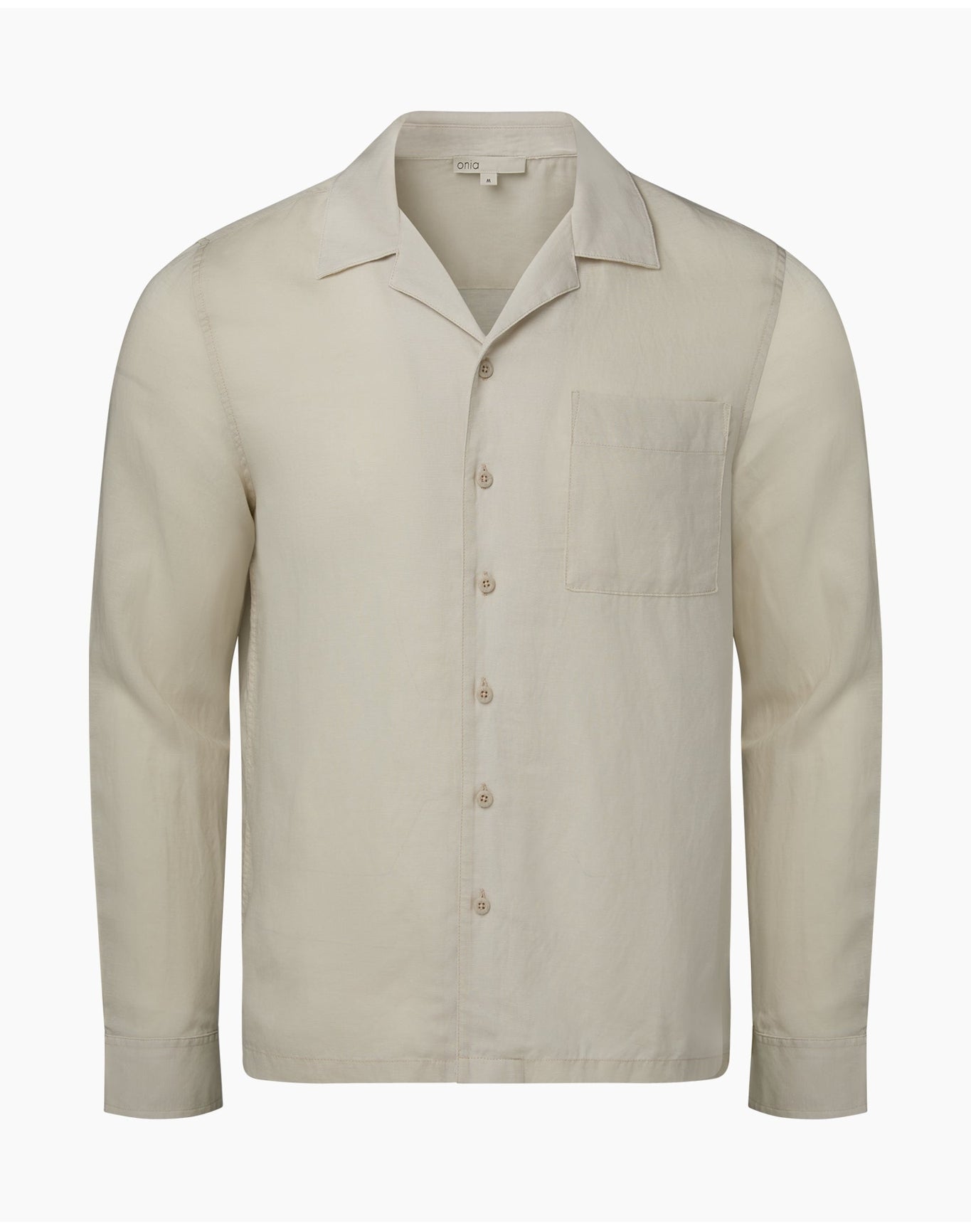 Men | Linen Home Long Sleeve Camp Shirt | Stone