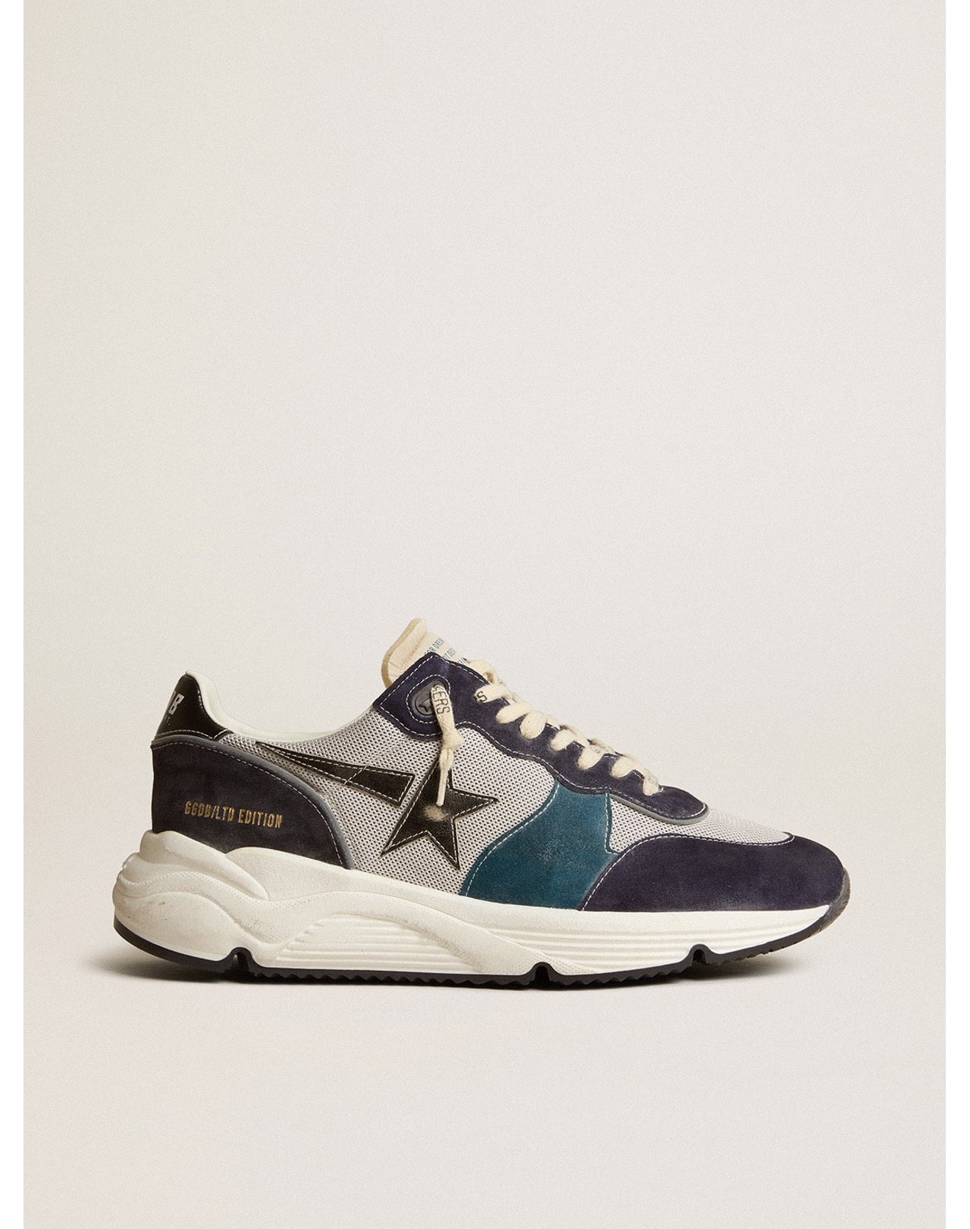 Men | Running Sole with Suede Inserts & Leather Star | White x Bluette x Storm Blue x Black (V1)