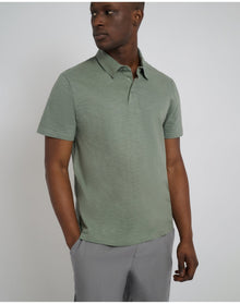 Men | Slub Short Sleeve Polo | Agave
