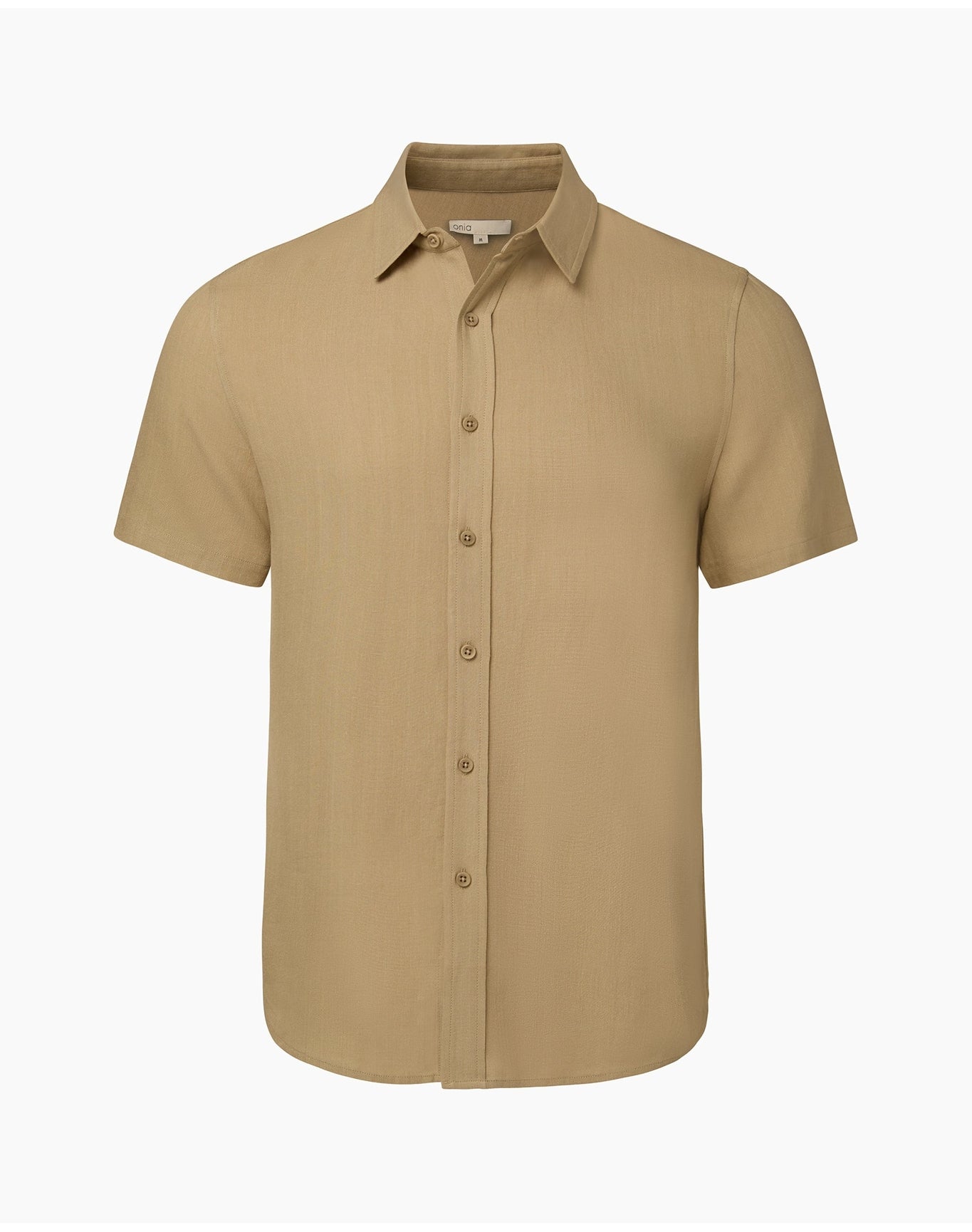 Men | Standard Short Sleeve Linen Shirt | Sand