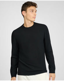 Men | Waffle Crewneck Sweater | Black
