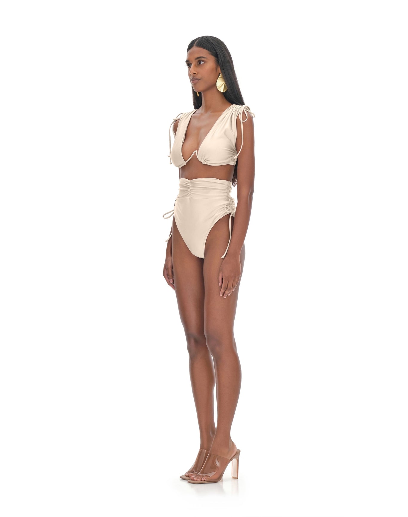 Menasa High Rise Bikini Top | Vanilla