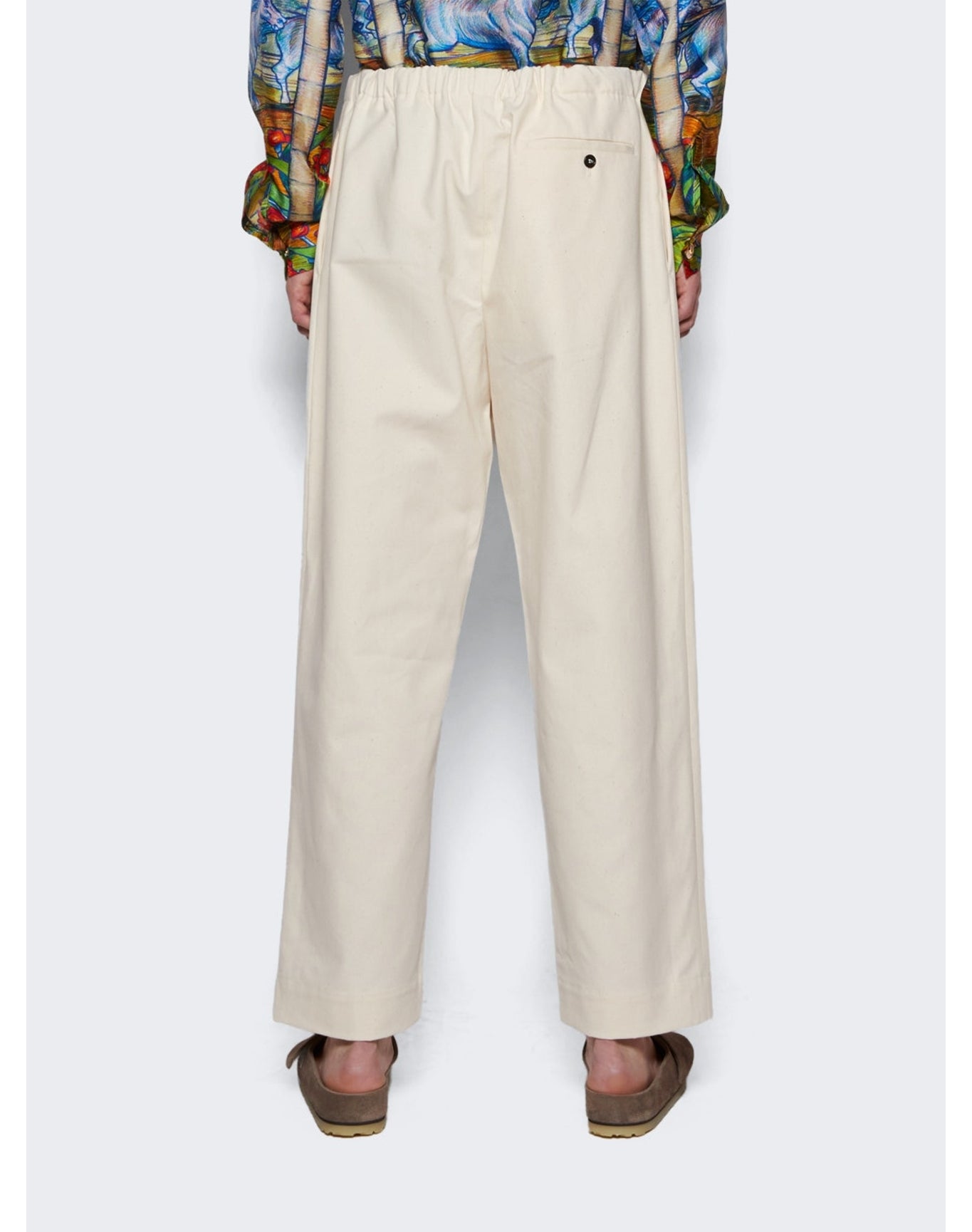 Meta Campania Collective | Men | Ed Unlined Heavy Cotton Drawstring Trousers | Natural White
