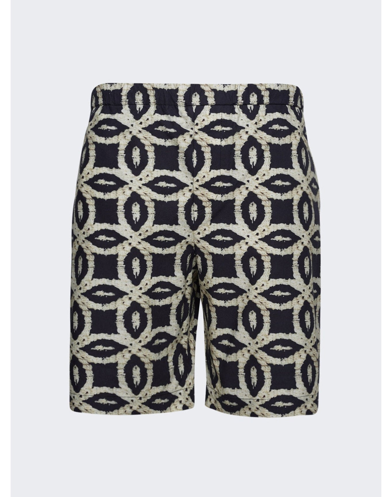 Meta Campania Collective | Men | Meta Crochet Print Drawstring Shorts | Black x Neutral
