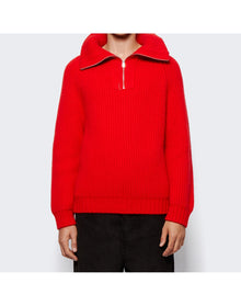Meta Campania Collective | Men | Michel Exaggerated Half Zip | Red