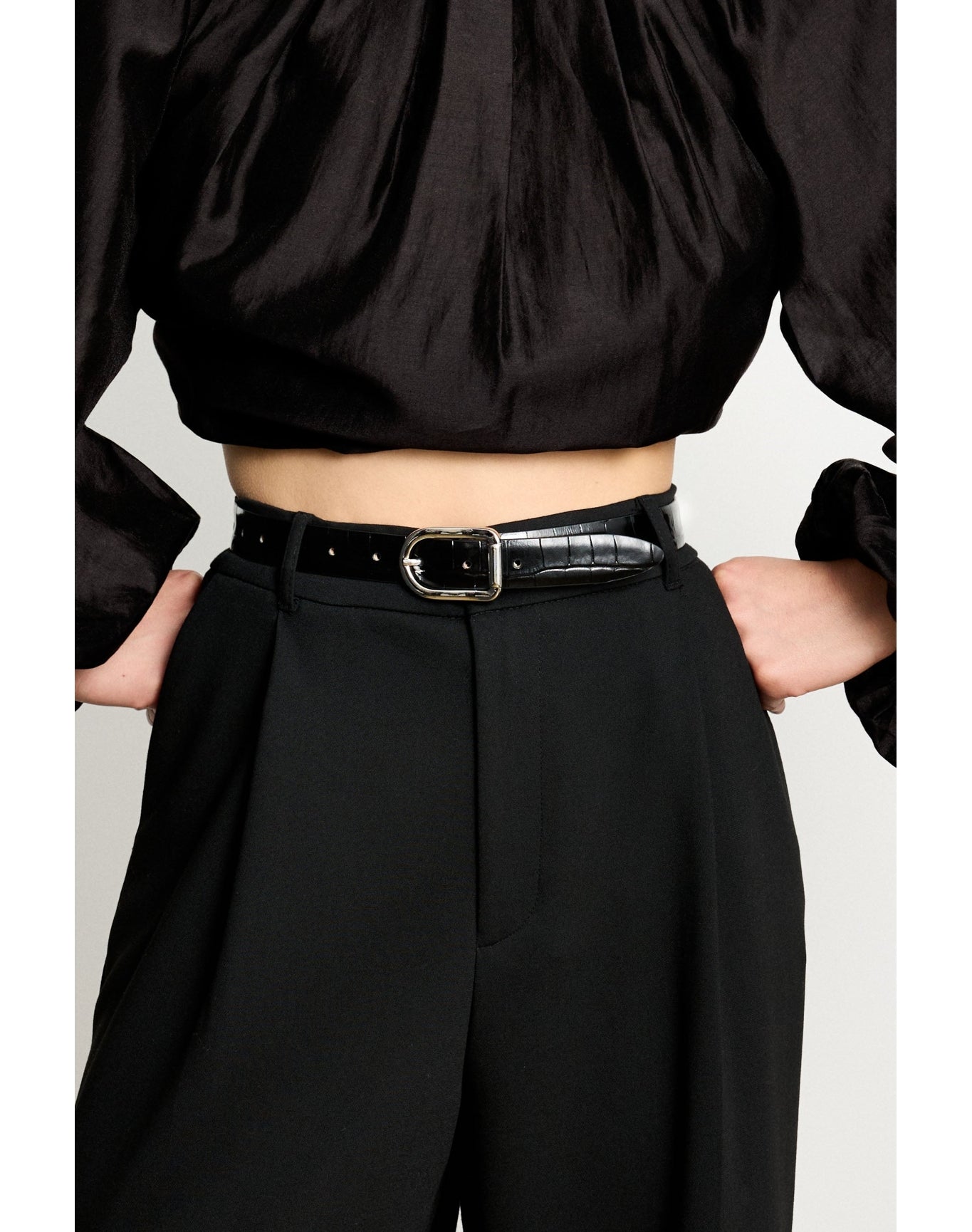 Mija Croco | Black Croco & Silver