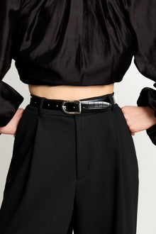Mija Croco | Black Croco & Silver