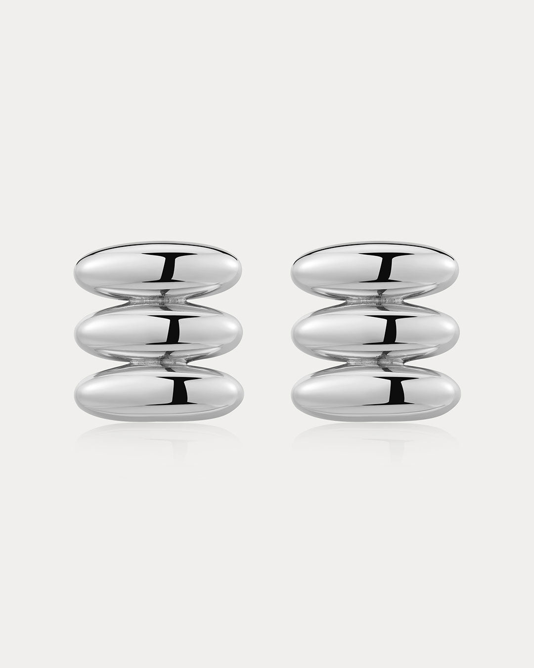 The Milan Bead Stud Earrings | Silver