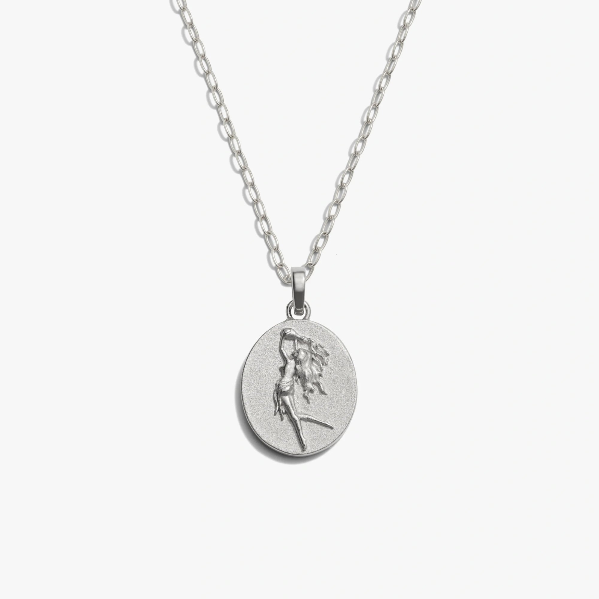 Awe Inspired Necklaces 925 Sterling Silver / Aquarius / 16" - 18" Zodiac Goddess Pendant + Mini Paperclip Chain