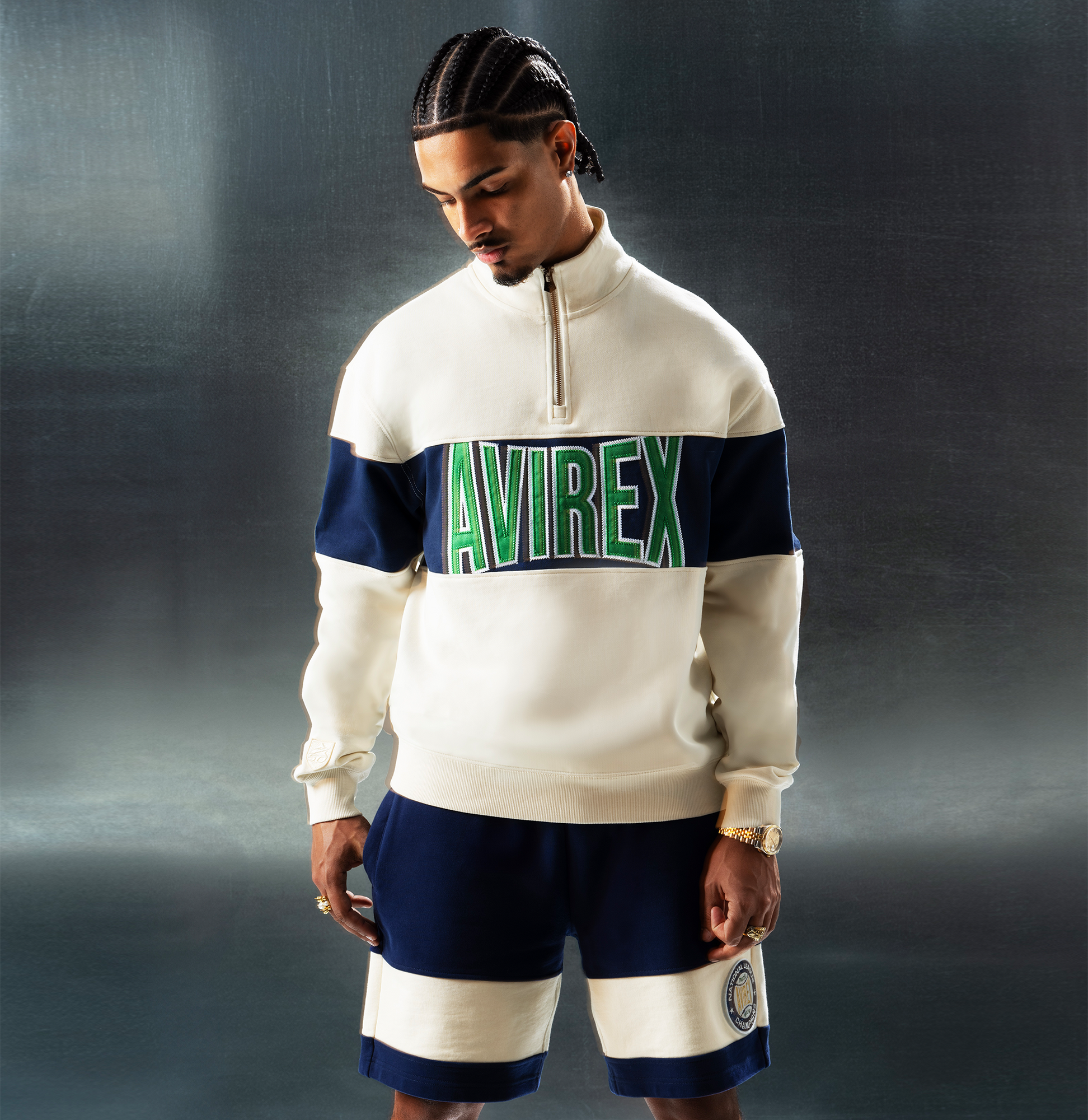 Mock Neck Sweatshirt | Ecru