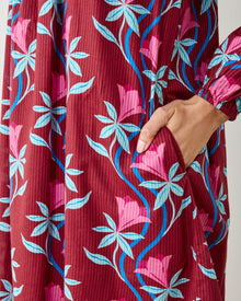 Moonflower Vine - Cypress Dress - Barn Red - Printfresh